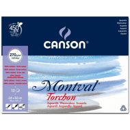 Блок для акварели Canson Montval Torchon 24х32см 12л 270гр Снежное зерно склейка по короткой стороне