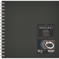 Блокнот для зарисовок Fabriano Black Drawing Book 30х30 см 190гр 40л спираль по короткой стороне
