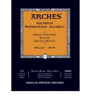 Альбом для акварели Arches 23х31 12л 300гр Торшон склейка по короткой стороне