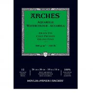Альбом для акварели Arches 26х36 12л 300гр Фин склейка по короткой стороне
