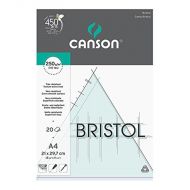 Альбом для графики Canson Bristol 21х29 250 гр 20л Гладкая бумага склейка по короткой стороне