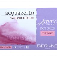 Блок для акварели Fabriano Artistico Extra White 12.5х18 25л 300гр Сатин склейка по 4 сторонам
