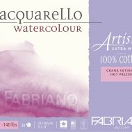 Блок для акварели Fabriano Artistico Extra White 23х30,5 20л 300гр Сатин склейка по 4 сторонам