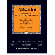 Альбом для акварели Arches 26х36 12л 300гр Торшон склейка по короткой стороне