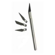 Нож художественный  с алюминиевой ручкой + запасные лезвия 3 шт