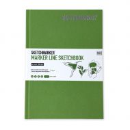 Скетчбук Sketchmarker Marker Line 160гр 44листа 14,8х21см твердая обложка цв. зеленое яблоко