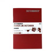Скетчбук Sketchmarker Marker Line 160гр 16листов 14,8х21см мягкая обложка цв. вишня