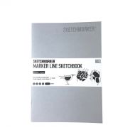 Скетчбук Sketchmarker Marker Line 160гр 16листов 14,8х21см мягкая обложка цв. серебро