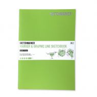 Скетчбук Sketchmarker Marker&Graphic Line 180гр 16листов 17,6х25см мягкая обложка цв. лайм
