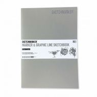 Скетчбук Sketchmarker Marker&Graphic Line 180гр 16листов 17,6х25см мягкая обложка цв. жемчужный