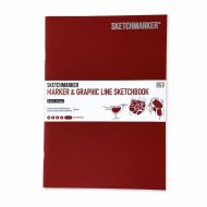 Скетчбук Sketchmarker Marker&Graphic Line 180гр 16листов 17,6х25см мягкая обложка цв. красный