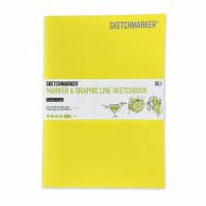 Скетчбук Sketchmarker Marker&Graphic Line 180гр 16листов 17,6х25см мягкая обложка цв. лимонный