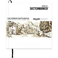 Скетчбук Sketchmarker & Pushkinskiy THE MIRROR 210х210мм, 220гр 50л твердая обложка белая Pushki