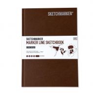 Скетчбук Sketchmarker Marker Line 160гр 44листа 14,8х21см твердая обложка цв. темно-коричневый