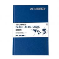 Скетчбук Sketchmarker Marker Line 160гр 44листа 14,8х21см твердая обложка цв. синий