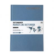 Скетчбук Sketchmarker Marker Line 160гр 44листа 14,8х21см твердая обложка цв. голубой