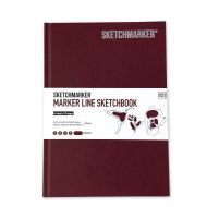Скетчбук Sketchmarker Marker Line 160гр 44листа 14,8х21см твердая обложка цв. винный