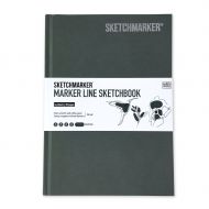 Скетчбук Sketchmarker Marker Line 160гр 44листа 14,8х21см твердая обложка цв. угольный
