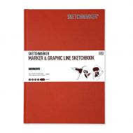 Скетчбук Sketchmarker Marker&Graphic Line 180гр 44 листа 17,6х25см мягкая обложка цв. бледно красный