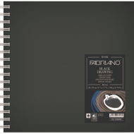 Блокнот для зарисовок Fabriano Black Drawing Book 15x15 см 190гр 40 л спираль по короткой стороне