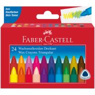 Мелки восковые Faber-Castell, набор 24 цв, трехгранные, картон