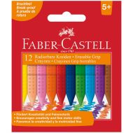 Мелки пластиковые Faber-Castell Grip, набор 12 цв, трехгранные, картон